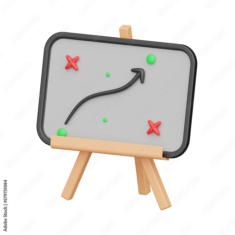 Poster strategy 3d realistic object design vector icon illustration