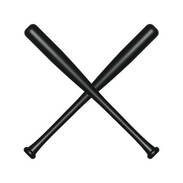 vector black metallic baseball bats