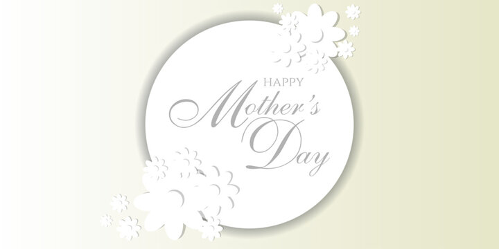 "Happy Mother Day" themed background, soft background colors, with lettering ornaments and flowers.