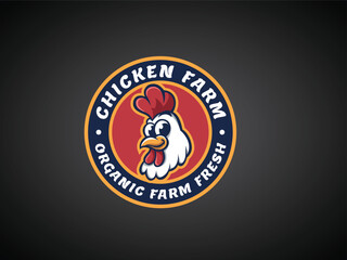 Fried chicken restaurant logo template.