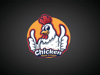 Fried chicken restaurant logo template.