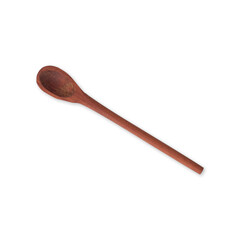 Handmade wooden spatula isolated over white background