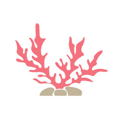 Seaweed or coral flat design illustration for decoration on marine life and ocean.