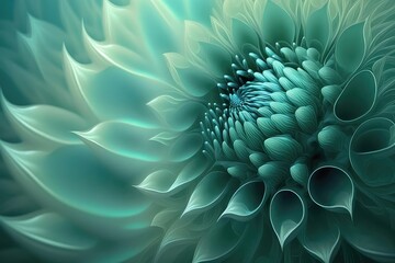 Mint spring smooth flower abstract background. Generative AI