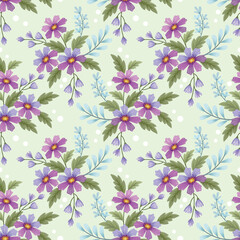 Obraz premium Colorful hand draw flowers seamless pattern. Can be used for fabric textile wallpaper.