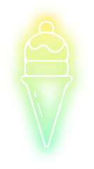 Set of ice cream neon