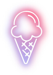 Set of ice cream neon
