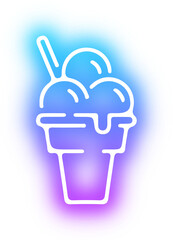 Set of ice cream neon