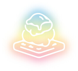 Set of ice cream neon