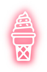Set of ice cream neon