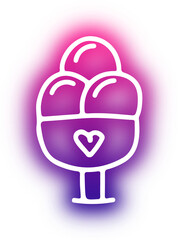 Set of ice cream neon