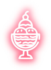 Set of ice cream neon