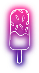 Set of ice cream neon