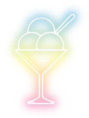 Set of ice cream neon