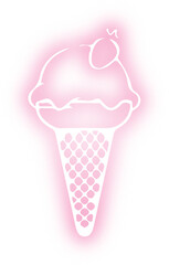 Set of ice cream neon