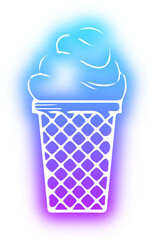 Set of ice cream neon