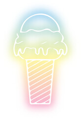 Set of ice cream neon