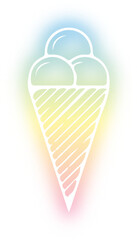 Set of ice cream neon