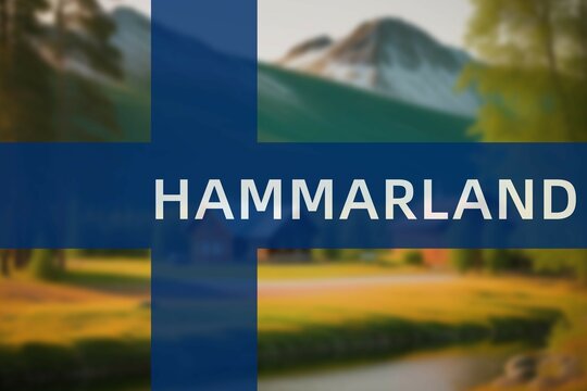 Hammarland: Ortsname der finischen Stadt Hammarland in der Region Åland auf der finnischen Flagge