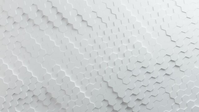 Abstract looping 3d hexagon pattern render background ambient motion design concept