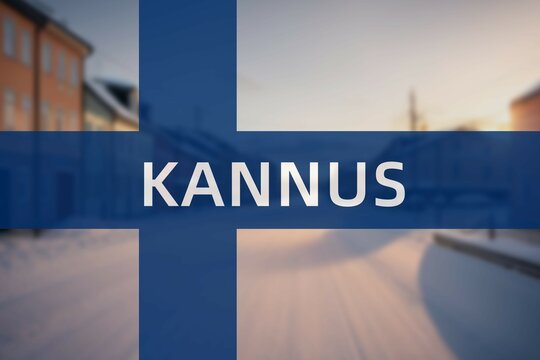 Kannus: Ortsname der finischen Stadt Kannus in der Region Keski-Pohjanmaa auf der finnischen Flagge