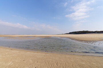 Low tide in the beach of Creances village.  Cotentin coast