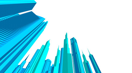 Obraz premium Skyscrapers in the city 3d illustration