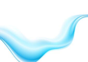 Vibrant blue blurred smooth glossy wave abstract background. Vector design