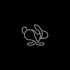 rabbit vector illustration for an icon,symbol or logo. rabbit line logo