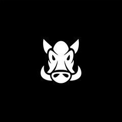 wild boar face vector illustration for a logo,icon or symbol. wild boar flat logo