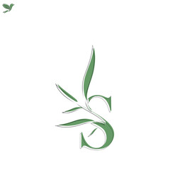 Letter S Floral Icon