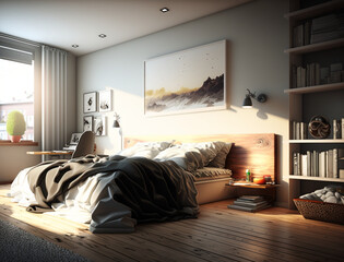 ambience, bright double bedroom
