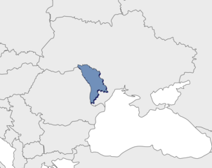 Europe continent with Moldova detail flat map. Europe countries outlines. Europe. Transparent background