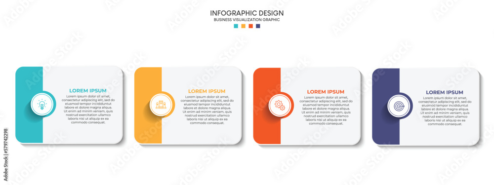 Poster steps business data visualization timeline process infographic template design with icons