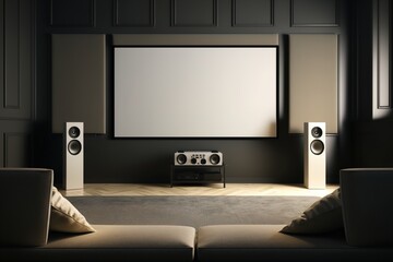 Fototapeta premium Home cinema in modern interior 