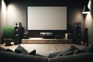 Home cinema in modern interior 