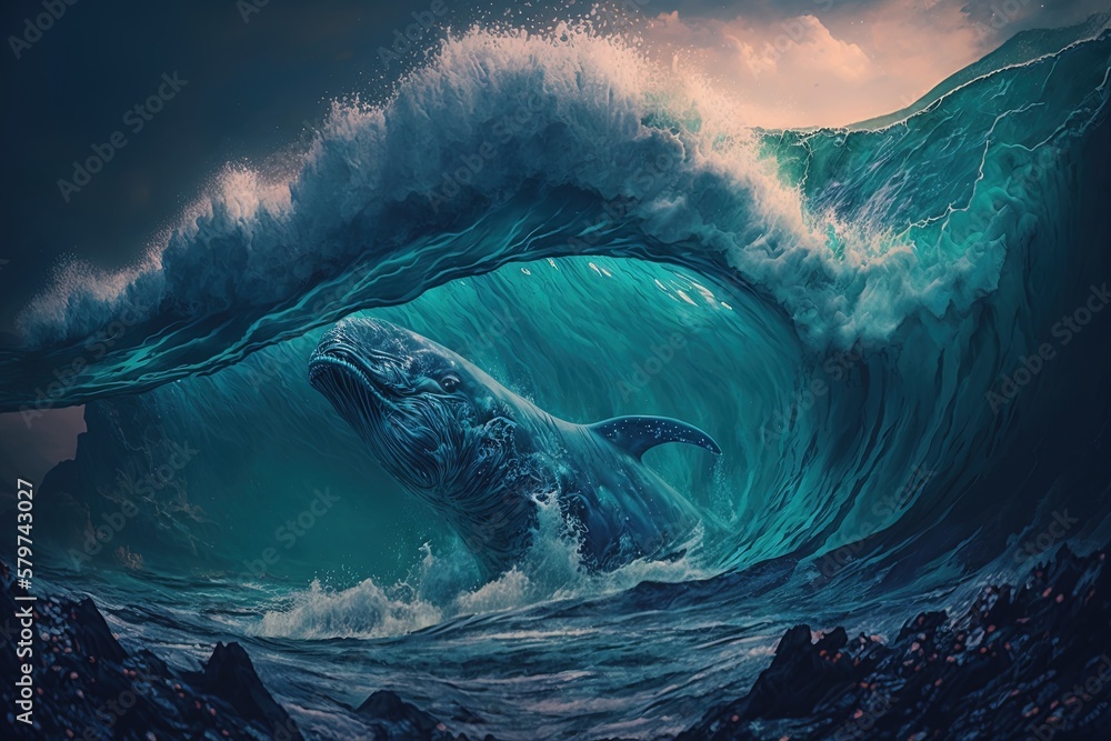 Poster the wave of oceanic synthscapes generative ai