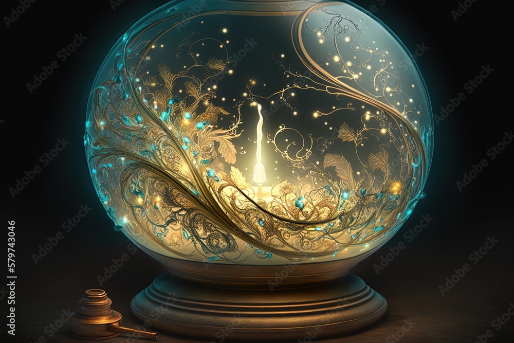 Aufkleber the wonders of a soothing delight: an enticing glow from an object generative ai