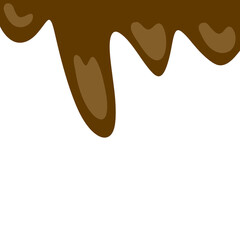 Melting chocolate liquid. Chocolate drips tasty chocolate liquid