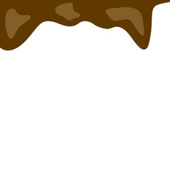 Melting chocolate liquid. Chocolate drips tasty chocolate liquid