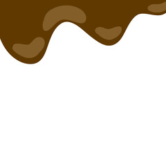 Melting chocolate liquid. Chocolate drips tasty chocolate liquid