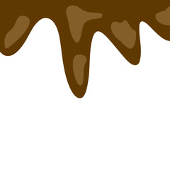 Melting chocolate liquid. Chocolate drips tasty chocolate liquid