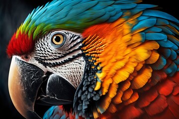 Obraz premium Exotic portrait of a colorful tropical parrot
