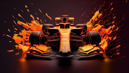 Formula one car, F1, race, motor, sports, illustration in hyper realism