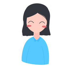 Cute girl character.cartoon girl.smilling cartoon.happy face