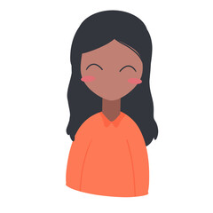 Cute girl character.cartoon girl.smilling cartoon.happy face