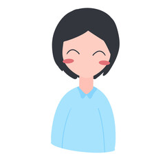 Cute girl character.cartoon girl.smilling cartoon.happy face