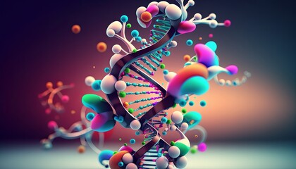 DNA molecule, molecular structure, scientific close up image.