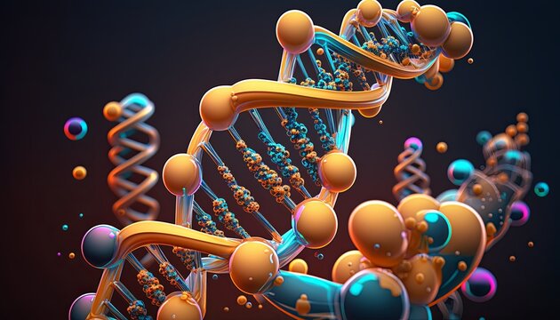 DNA molecule, molecular structure, scientific close up image.