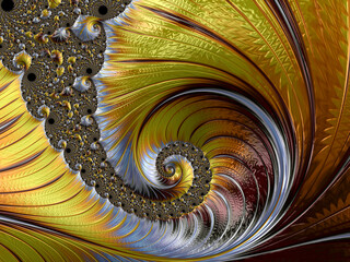 Wispy Gold Spirals Patterns